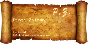 Pinti Zoltán névjegykártya